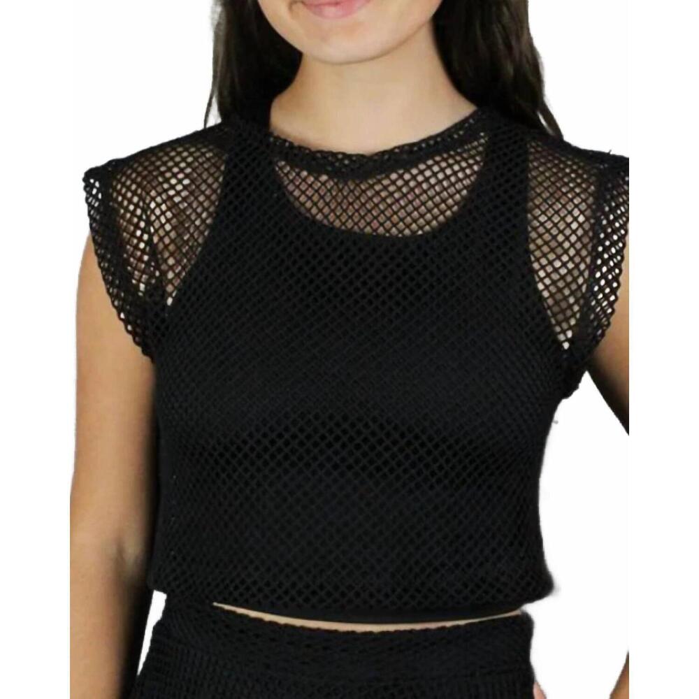 NEW IF SO net mesh top in black